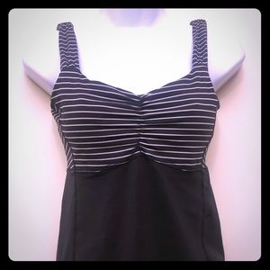 Lululemon black & white stripe tank